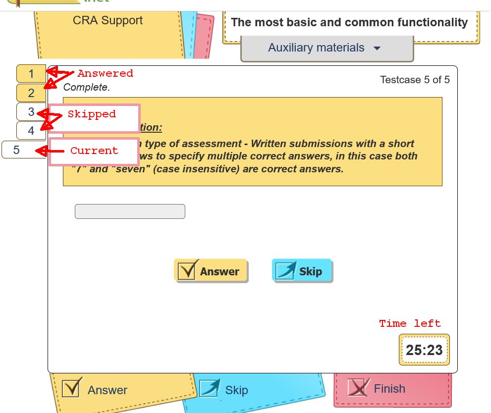 Taking a test screen