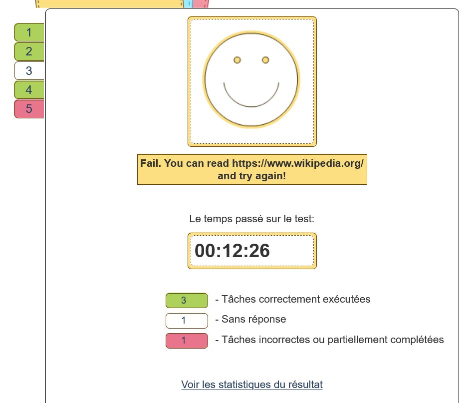 Consulter les résultats (écran)